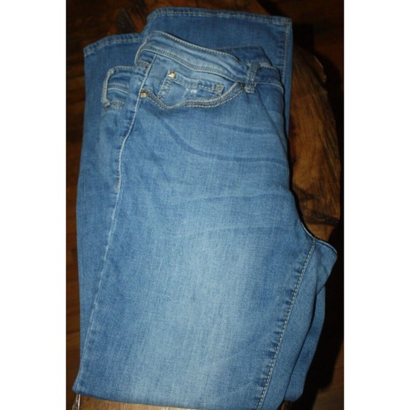 Seven7 Denim jeans Flap Decorative Pocket Sz 14 Bootcut Leg Distressed 36X31 - Picture 4 of 10
